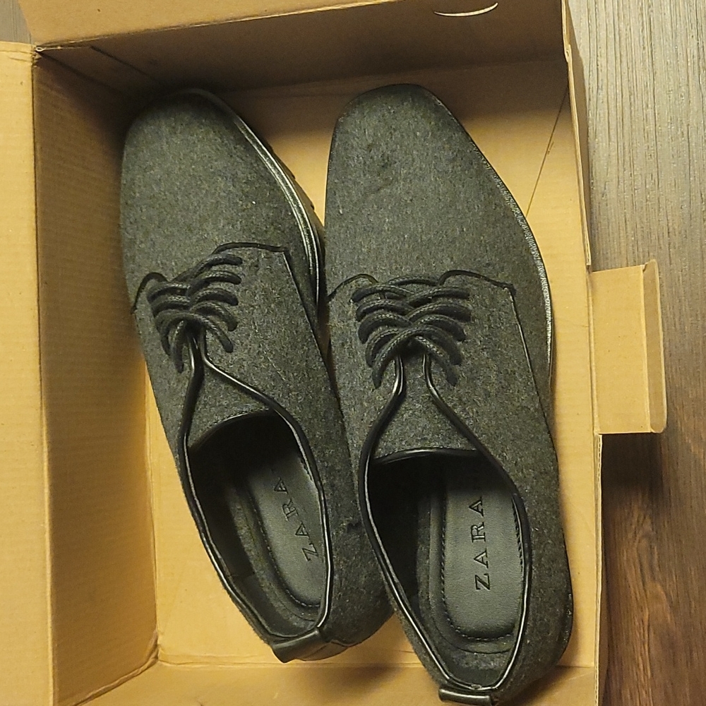 New Grey felt zara shoes